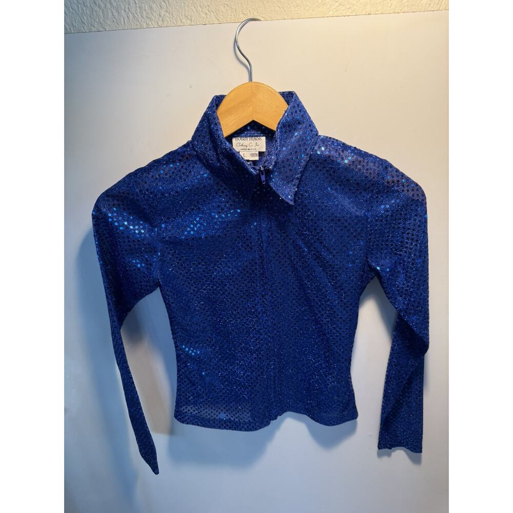 Lot of 2 Hobby Horse Dazzle Youth Western Show Shirts Large Zip Equestrian NWT - Picture 9 of 16